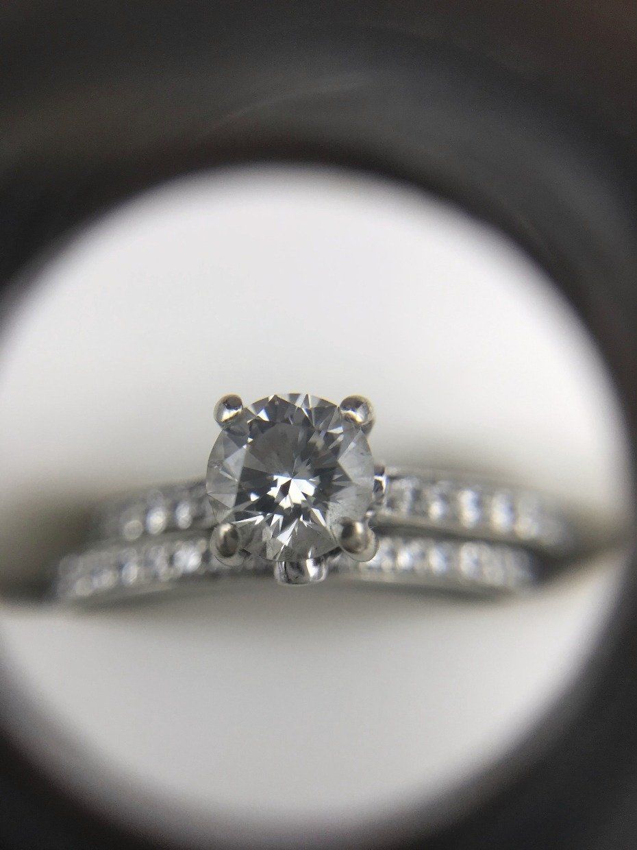Exquisite 14k White Gold 1.15ctw Diamond Bridal Ring Set w Appraisal + GIA Cert. 2