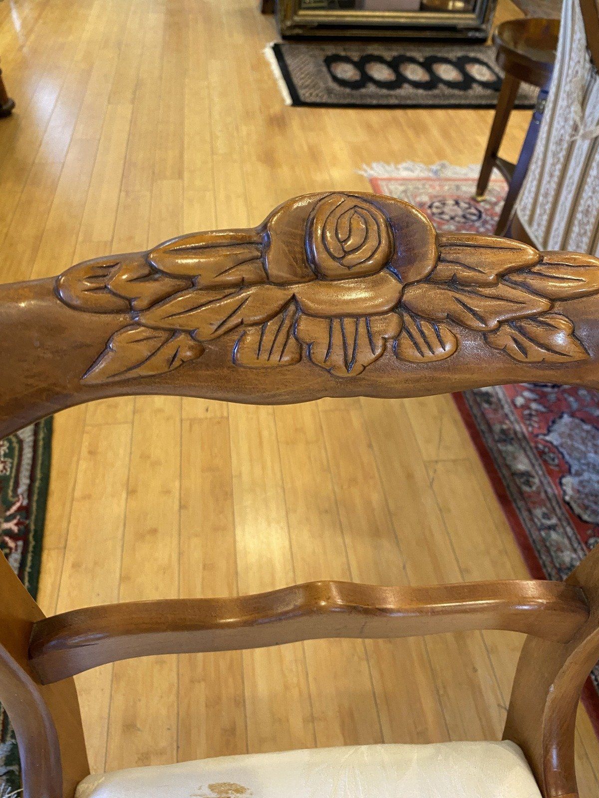 Single Wooden Carved Side Chair 4