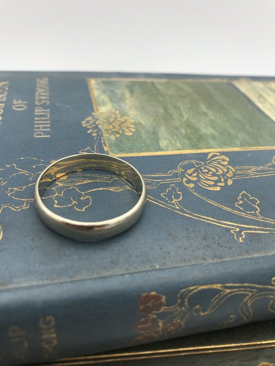 14k White Gold Men's Wedding Band Ring 3