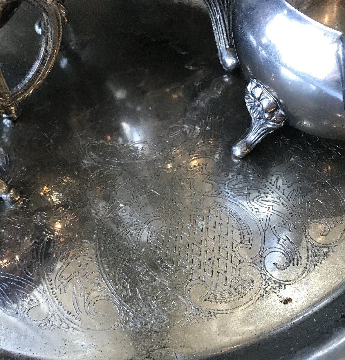 9pc Silver Plated Double Tea Pot *SET* 3