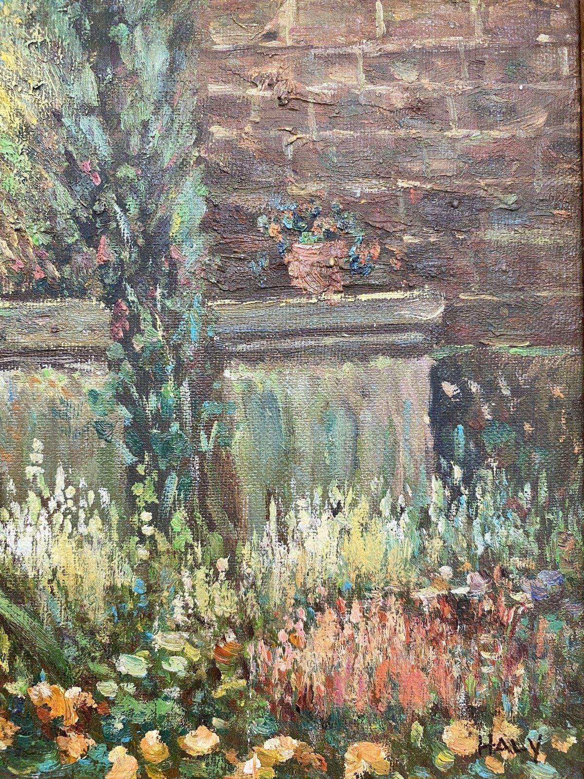 Large Ornately Framed Oil Painting of Garden Plants 3