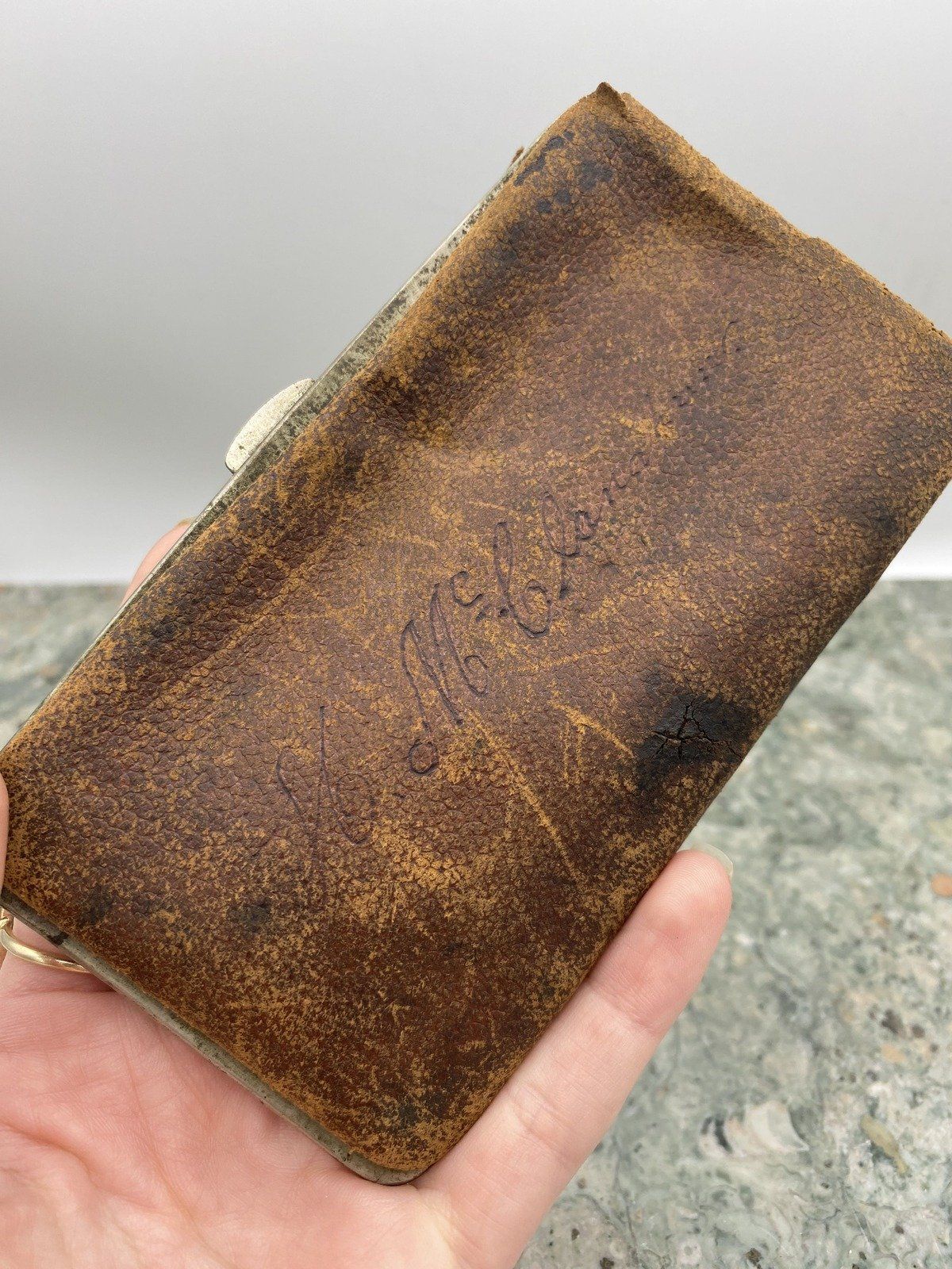 Antique c.1904 Folk Art Worlds Fair Leather Cigar Box 2