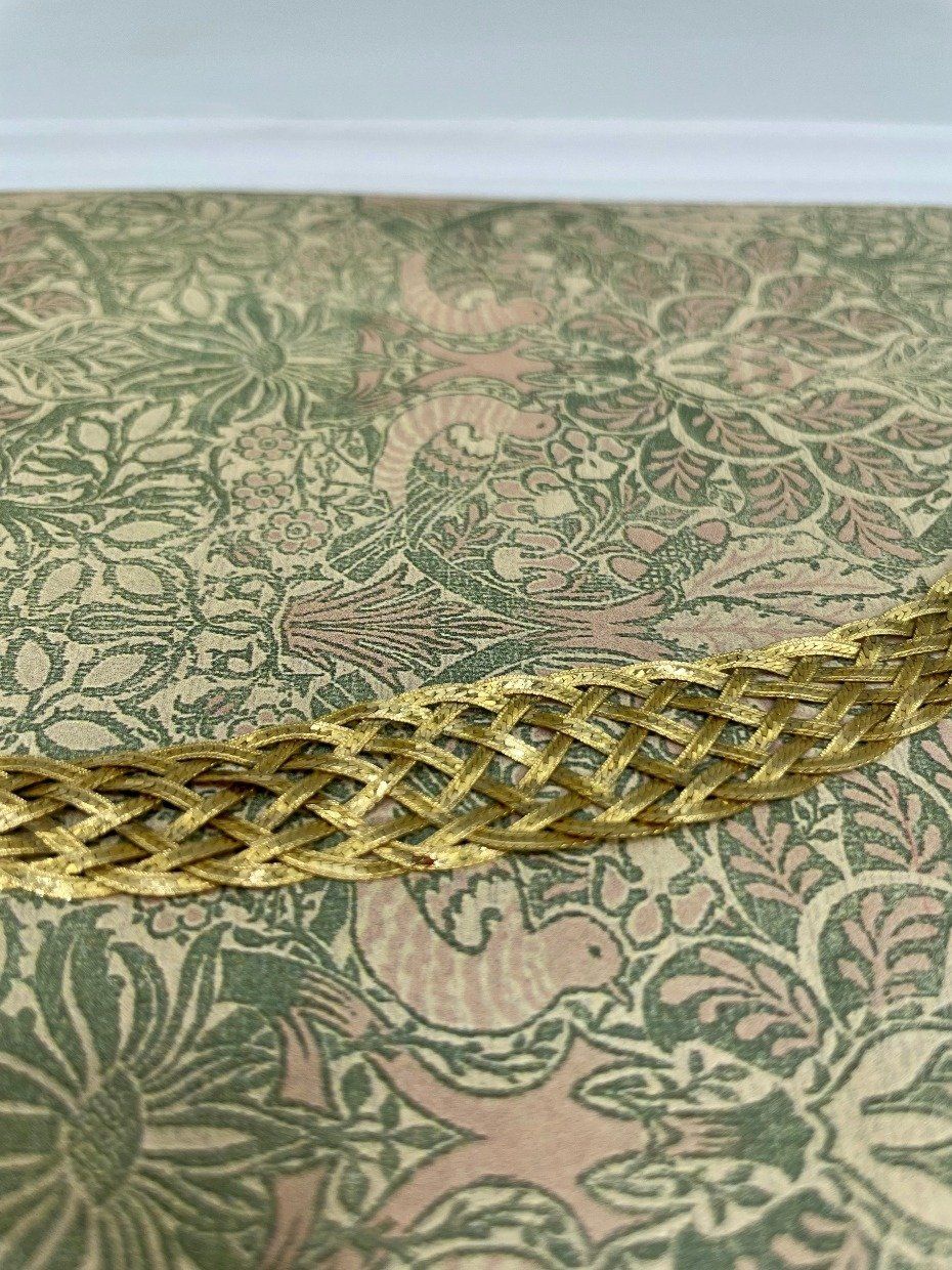 14k Gold 8 Strand Double French Woven 7.5L Bracelet 3