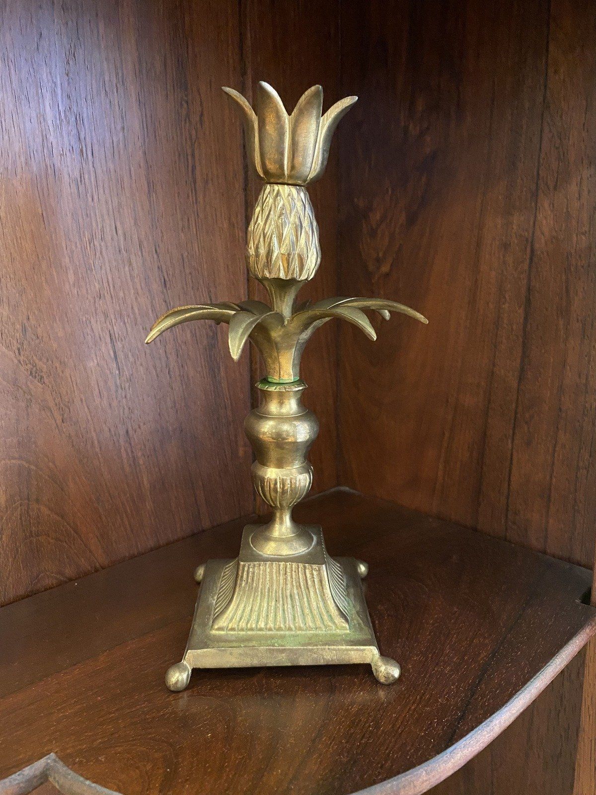 Vintage Mottahedeh Brass Pineapple Candlestick Holder