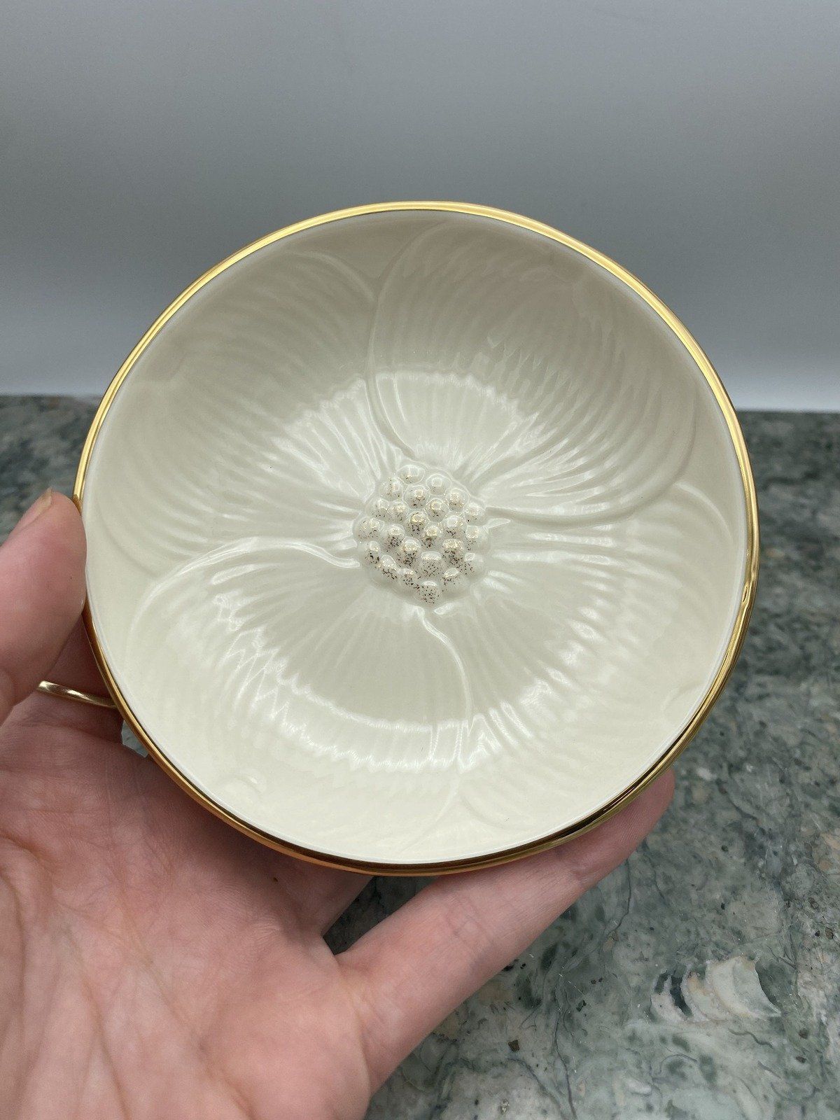 Lenox Bone China + Gilt Dogwood Flower Bloom Appetizer Serving Dish 3