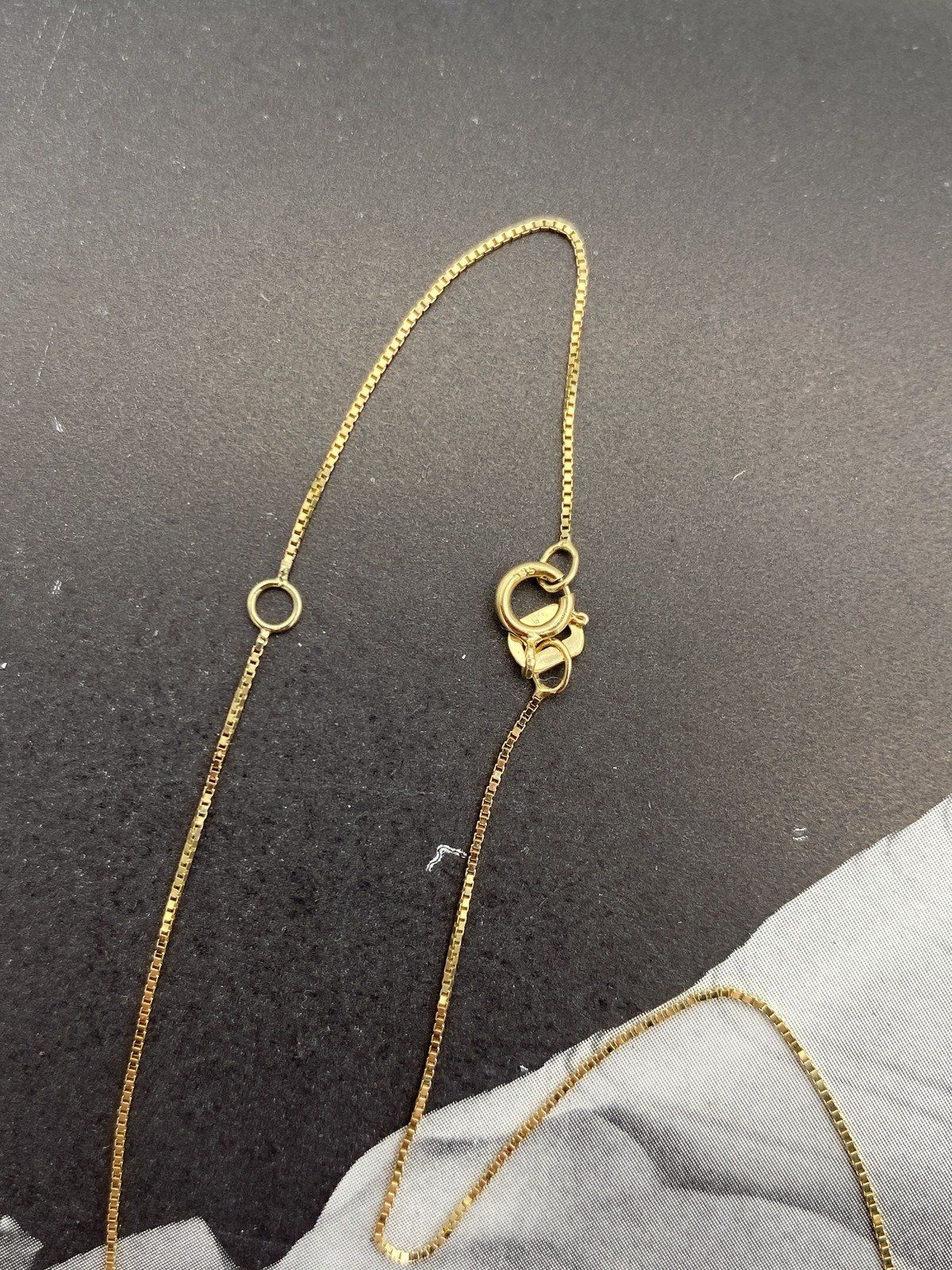 Minimalistic 14k Gold 18L Drop Necklace w 10k Gold Diamond Bar Pendant 8