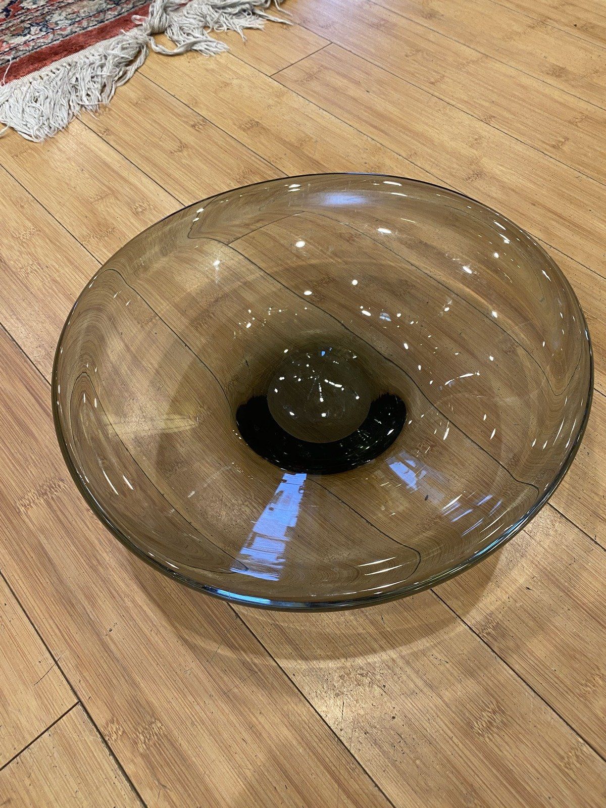 Signed Per Lutken Holmegaard Swedish Mid Century Modern c.1957 Smoky Art Glass Centerpiece Bowl