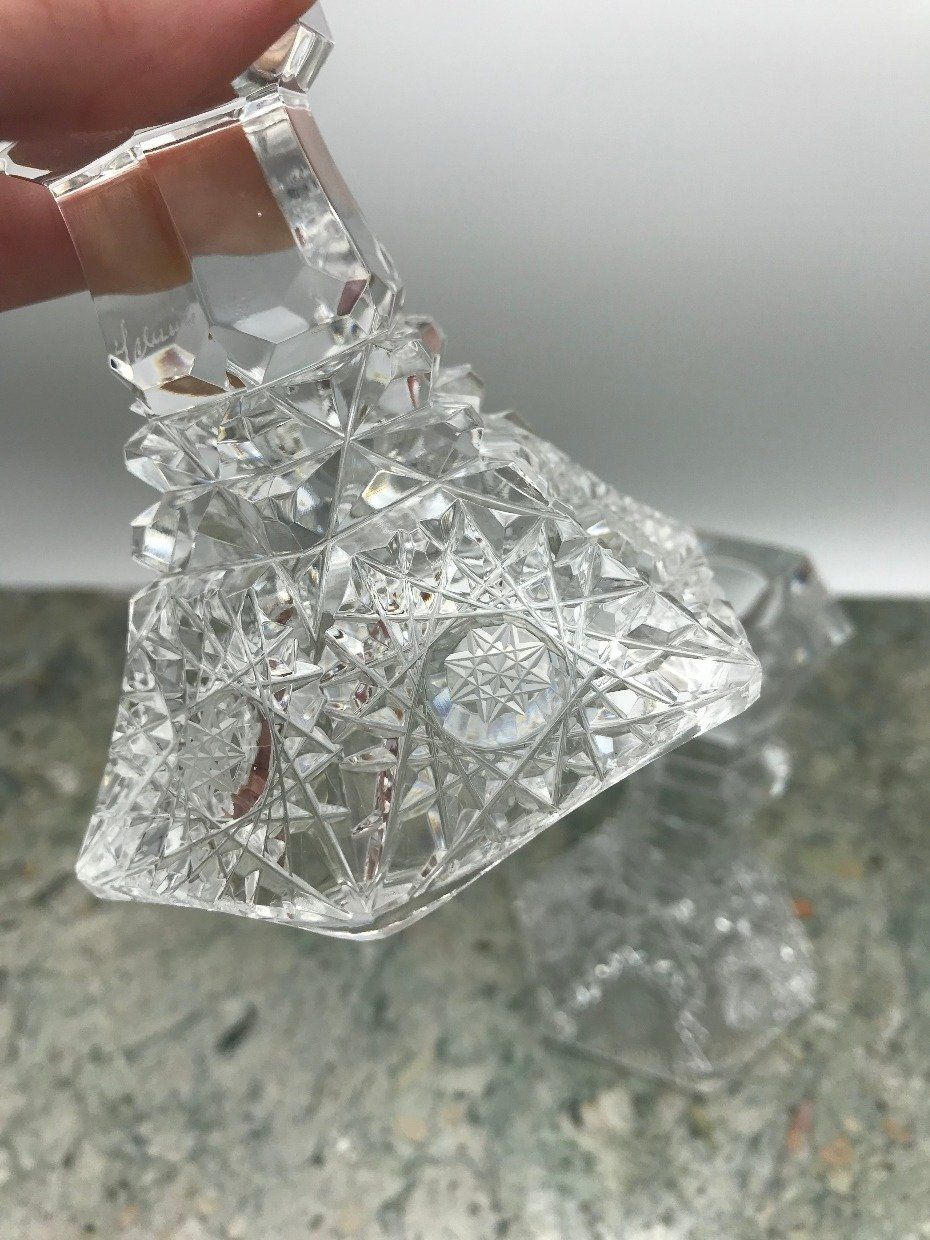 Intricately Cut German Crystal Hobstar Candle Stick Holders 2