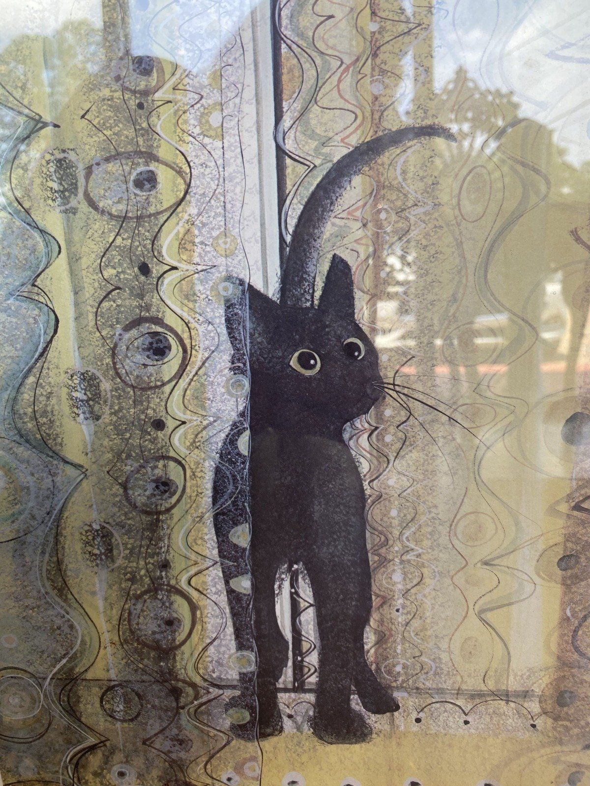 P. Buckle Signed 129/1000 Black Cat Art Print Framed + COA 4