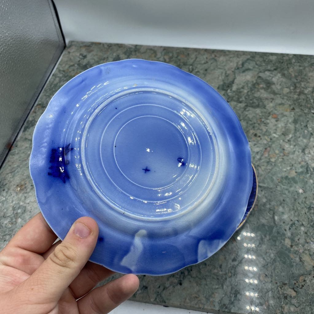 Two F Sons Geisha Flow Blue Plates 387 3