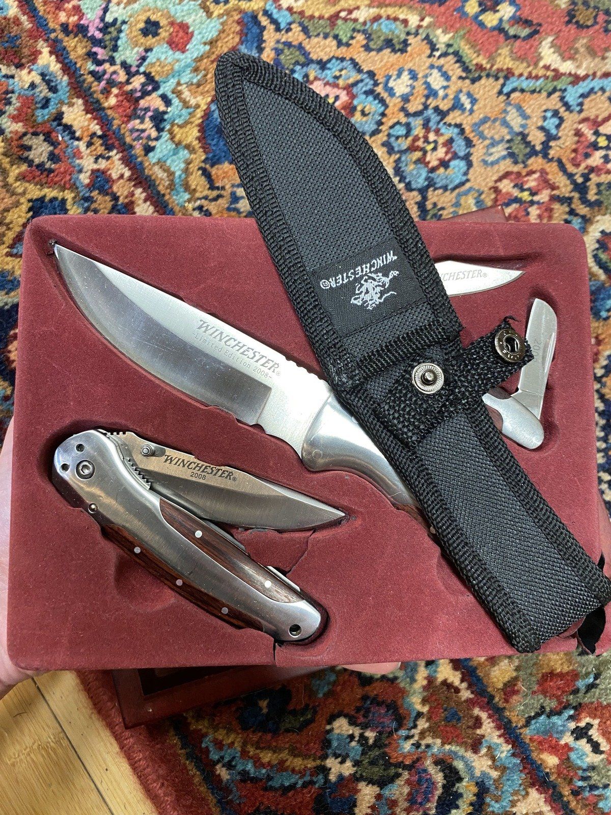 Nearly Vintage Winchester c.2008 Limited Ed. 3x Pocket Knife Box Set 3