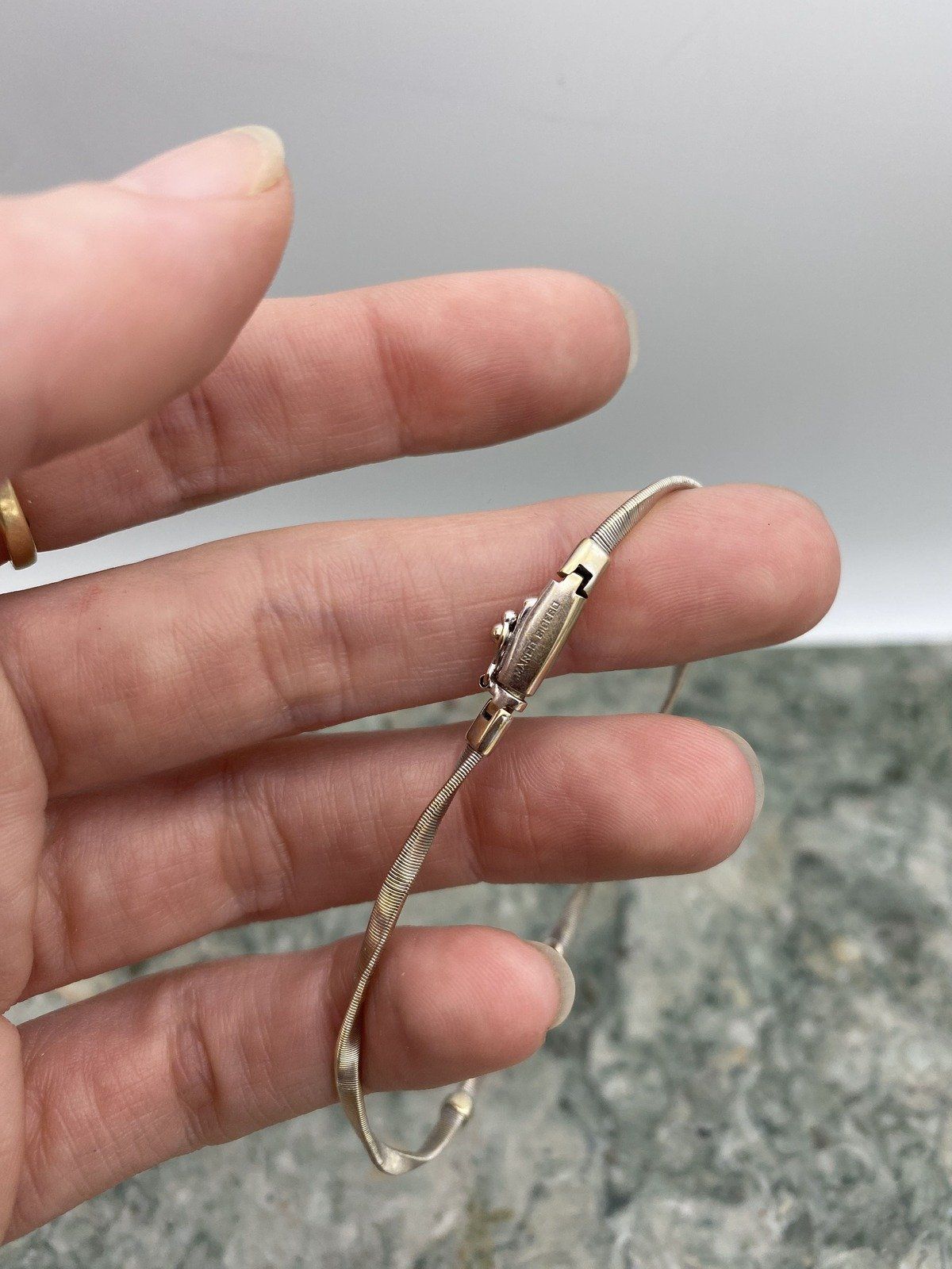 14k White Gold Marco Bidego Trio Diamond Spun Twist Layering Bracelet 7 #3405 5
