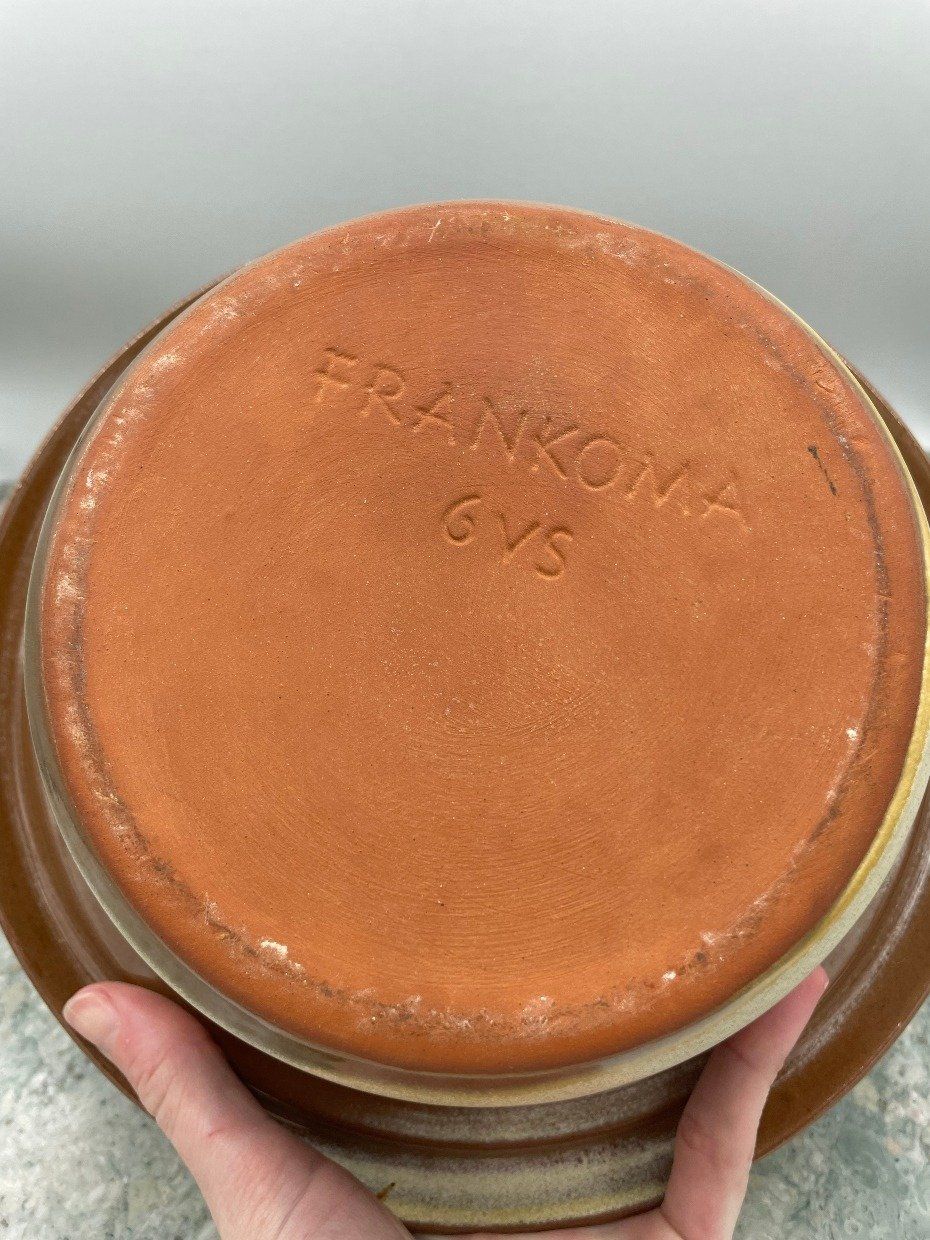 Frankoma Desert Tan/Gold Lg Casserole Server Plainsware Bowl 6VS *No Lid* 2