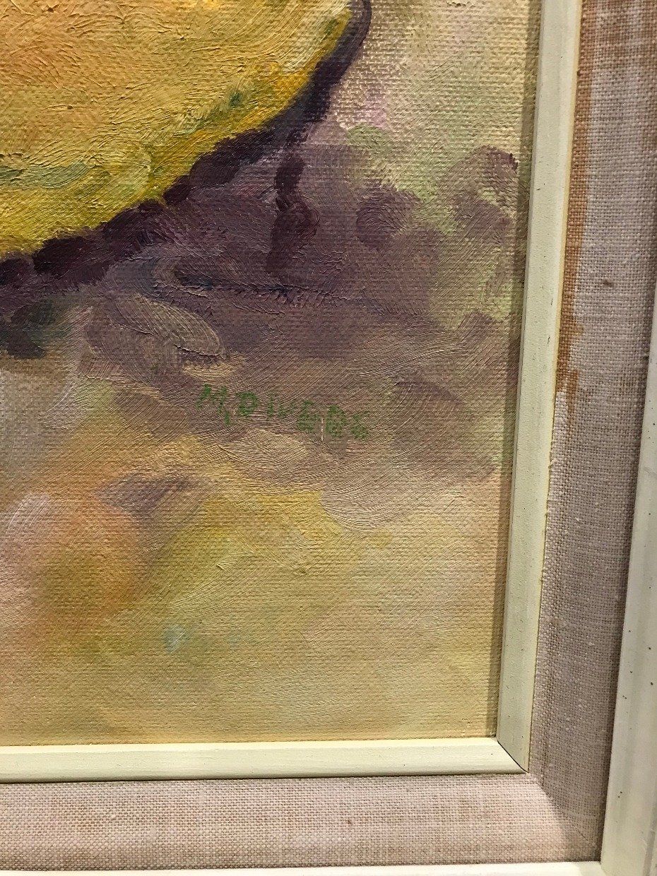 Original MS Artist Marie Rivers Still Life Painting of Squash + Eggplant 3