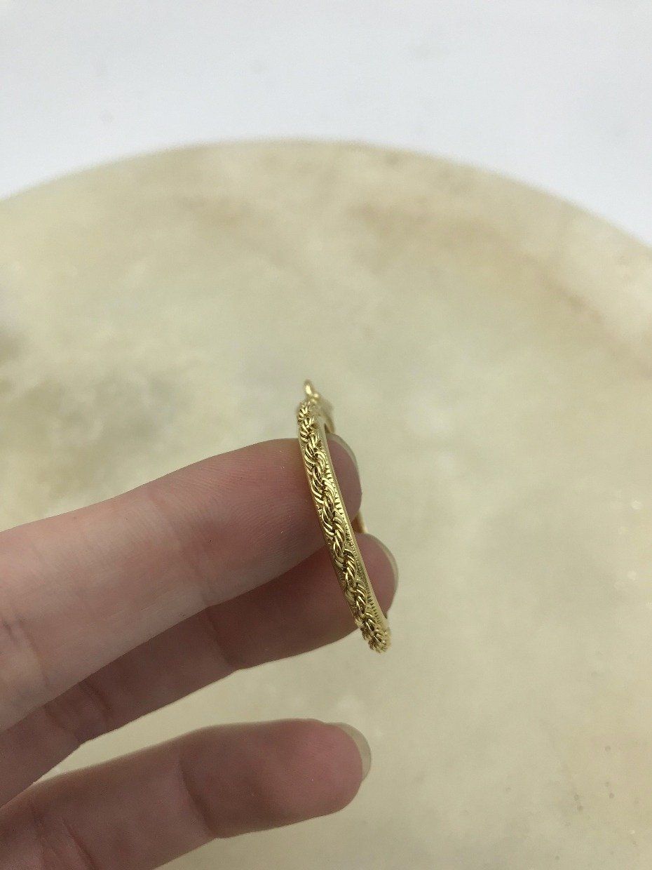 14k Gold Rope 1/2oz Krugerrand Coin Bezel 2