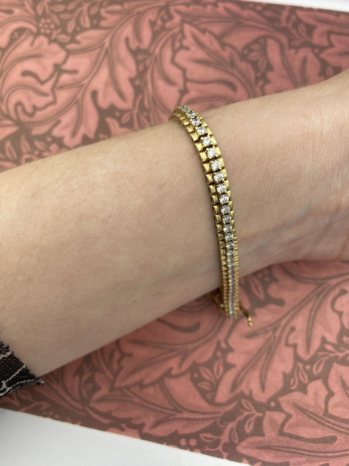 Lovely 14k Gold Articulated Link Diamond Tennis Bracelet 7.25L #2741 11