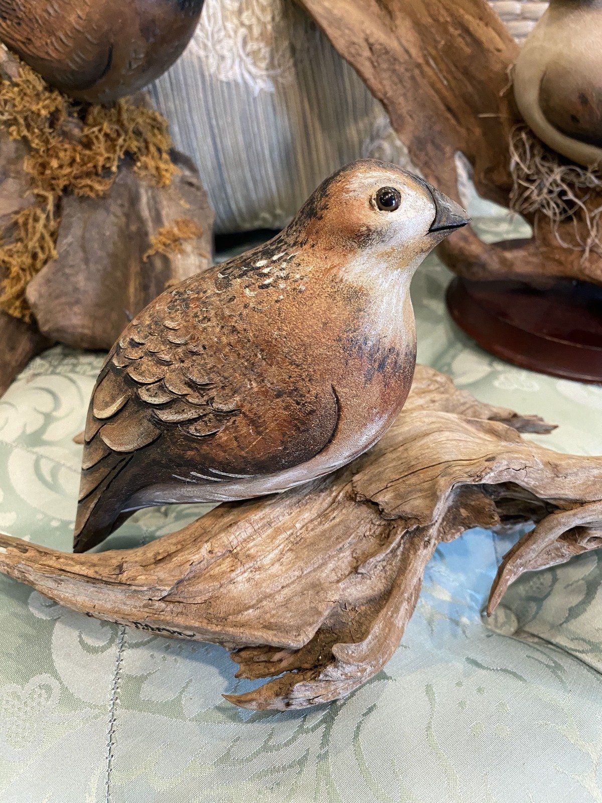 Connie Brown Folk Art Carved Bird Sculpture #875 (each) 2