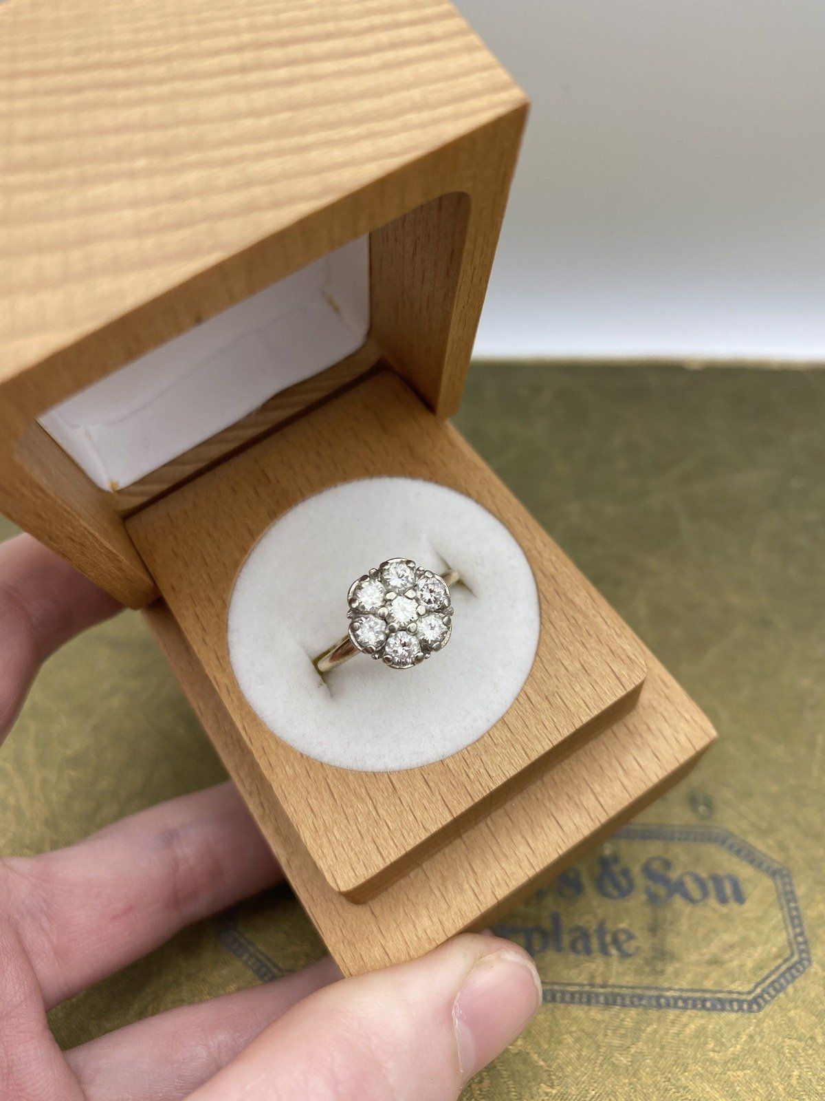 14k Dual Gold 1.05ctw Diamond Flower Cluster Ring #2183 2