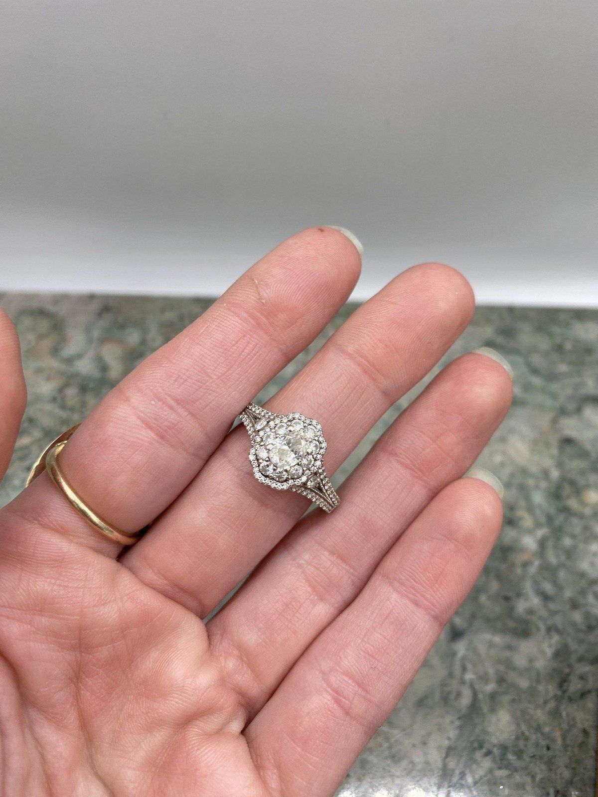 14k White Gold Disney Special Edition 1ct Center Oval Diamond Bridal Ring 6