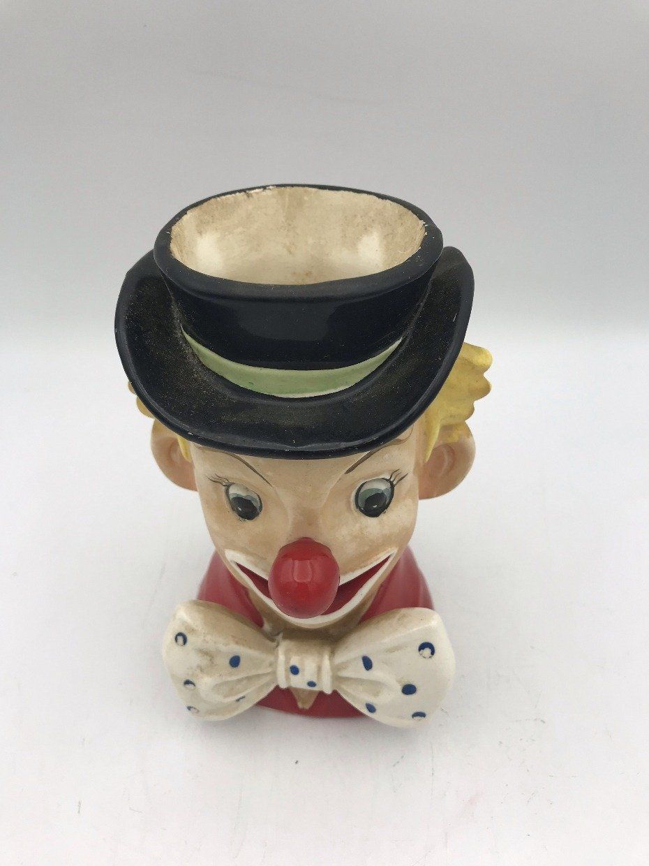 Collectible NAPCO Japanese Porcelain Clown Head Vase 2