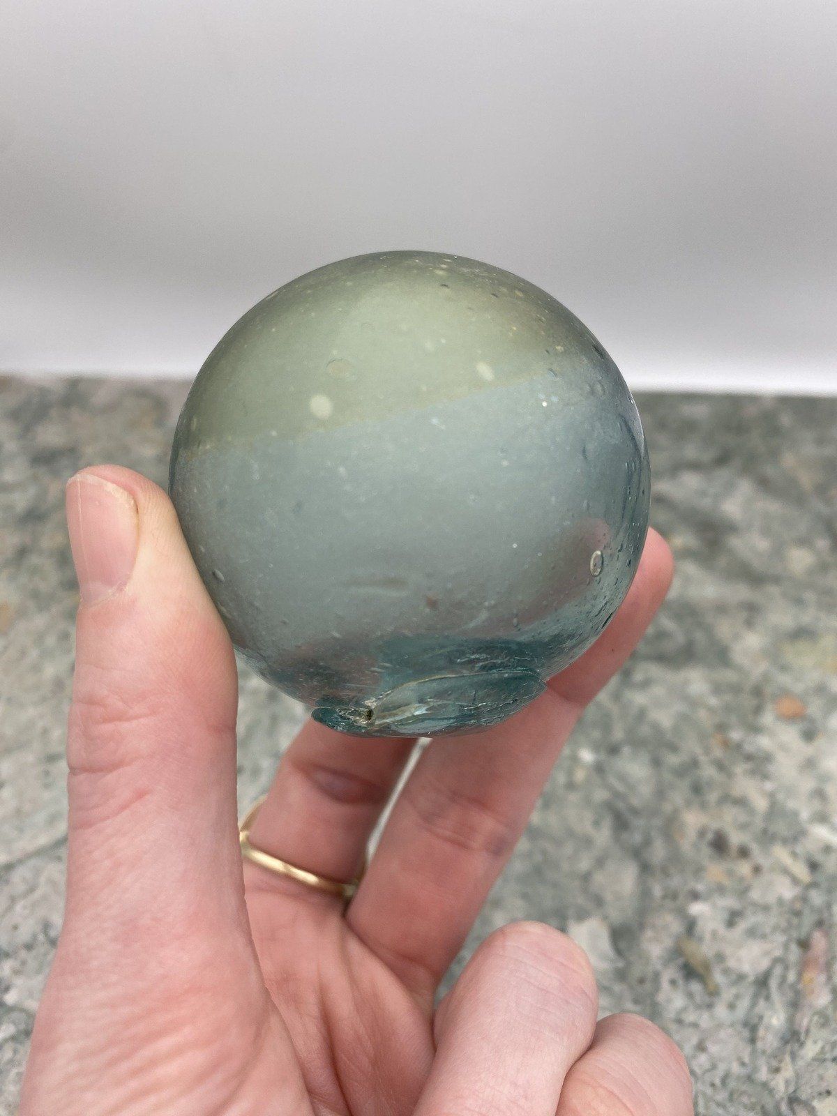 Small Antique Glass Blown Floater Orb