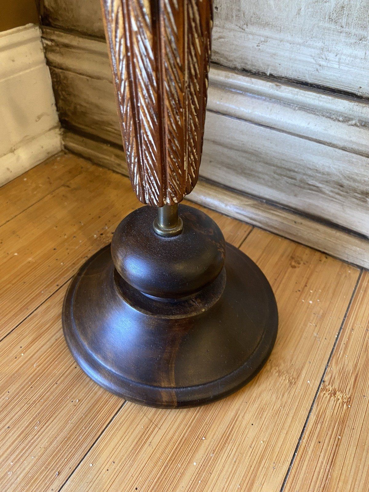 SARREID LTD Hand Carved Wood Bird on Brass Cage Stand 8