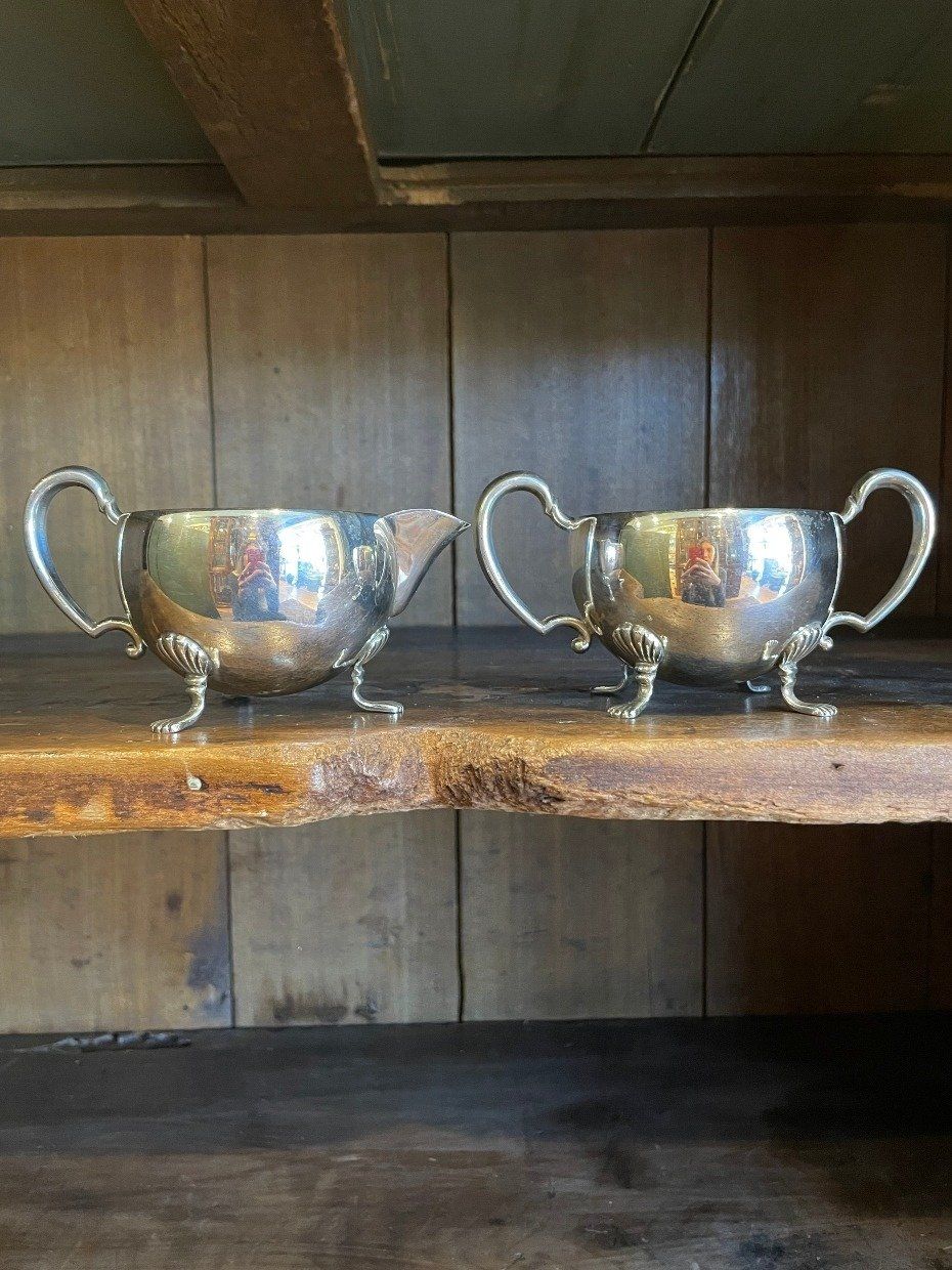 Lovely Gorham Sterling Silver Claw Footed Sugar + Creamer