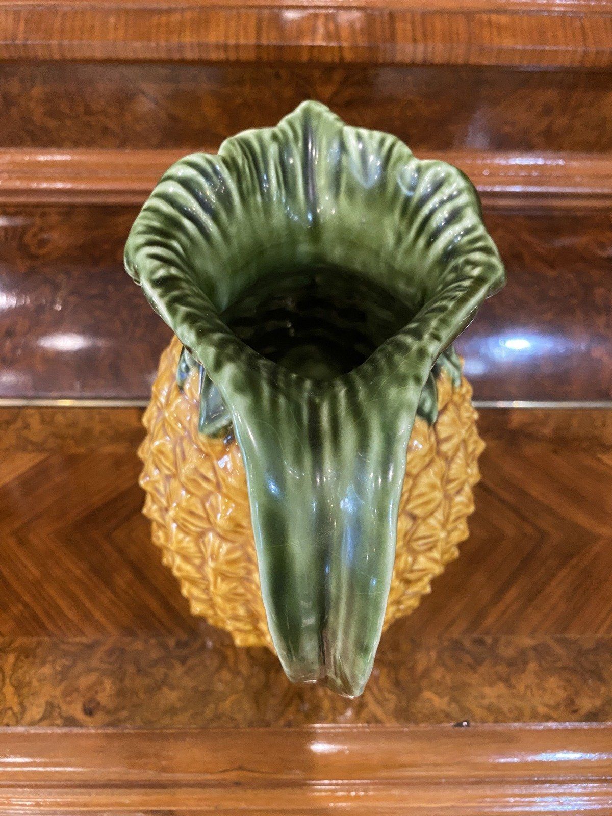 Vintage Majolica Ceramic Pineapple Drink Pitcher 8.5 5