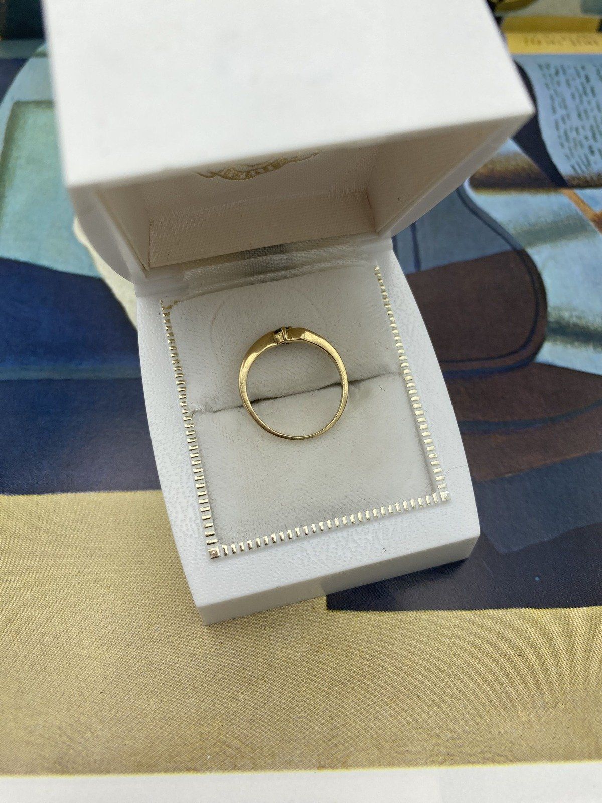 Shapely 14k Gold Dual Dainty Diamond Ring Stack Band 4