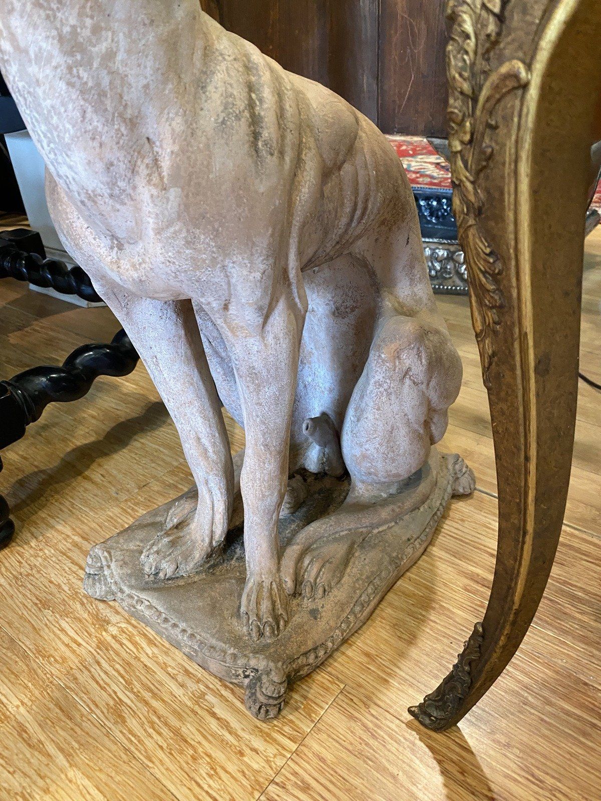 Pair of Terra Cotta Whippet Statues 208 4