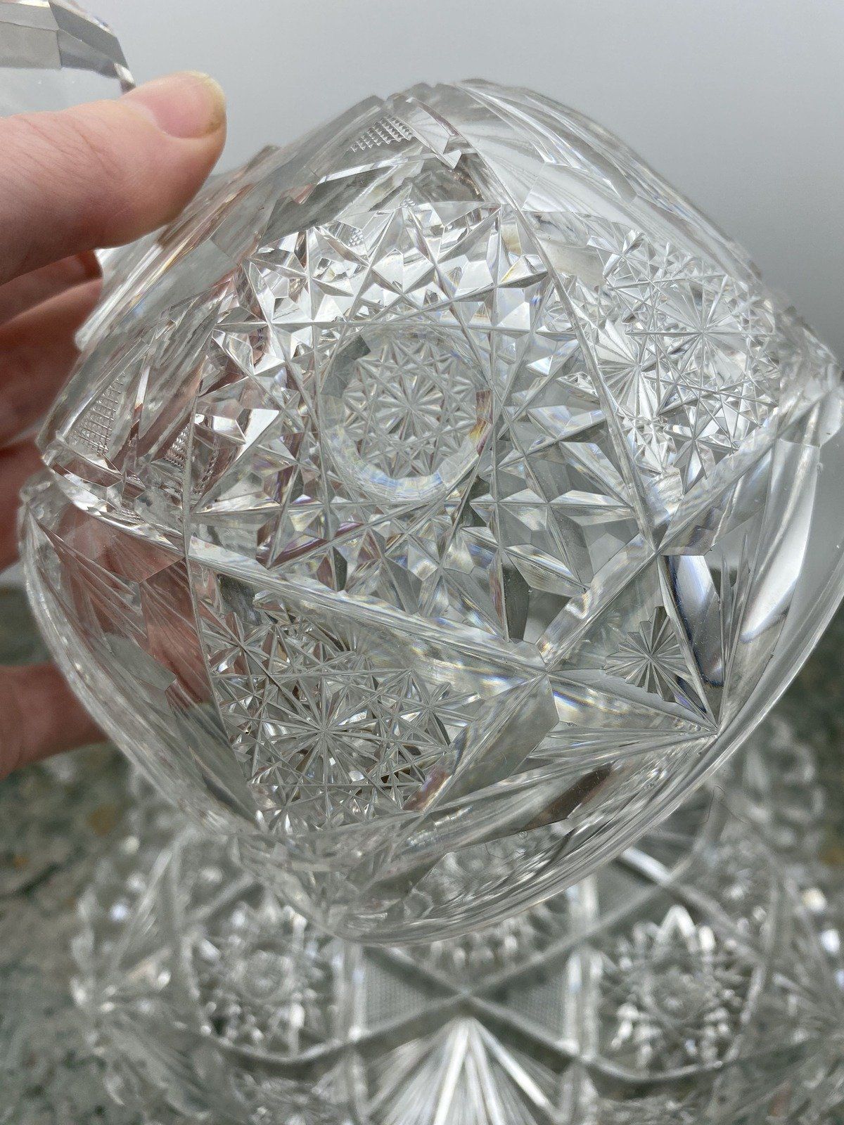 Cut Glass Covered Cheese w/ Dome 7