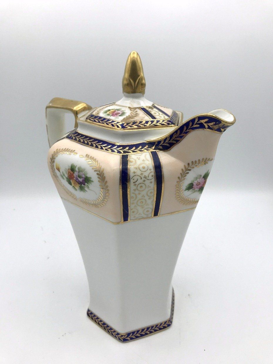 Noritake Porcelain Gilt Painted Garland Tea/Coffee Pot 4