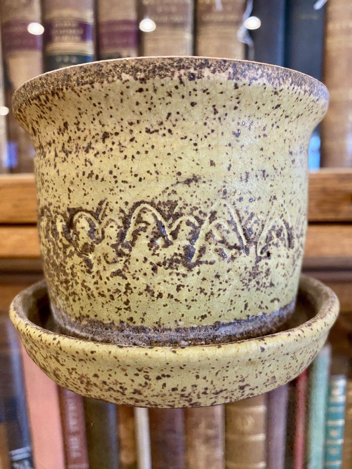 Vintage Robert Pickenpaugh Signed Madison, MS Pottery 3.25 Planter w Water Catch Rim 4
