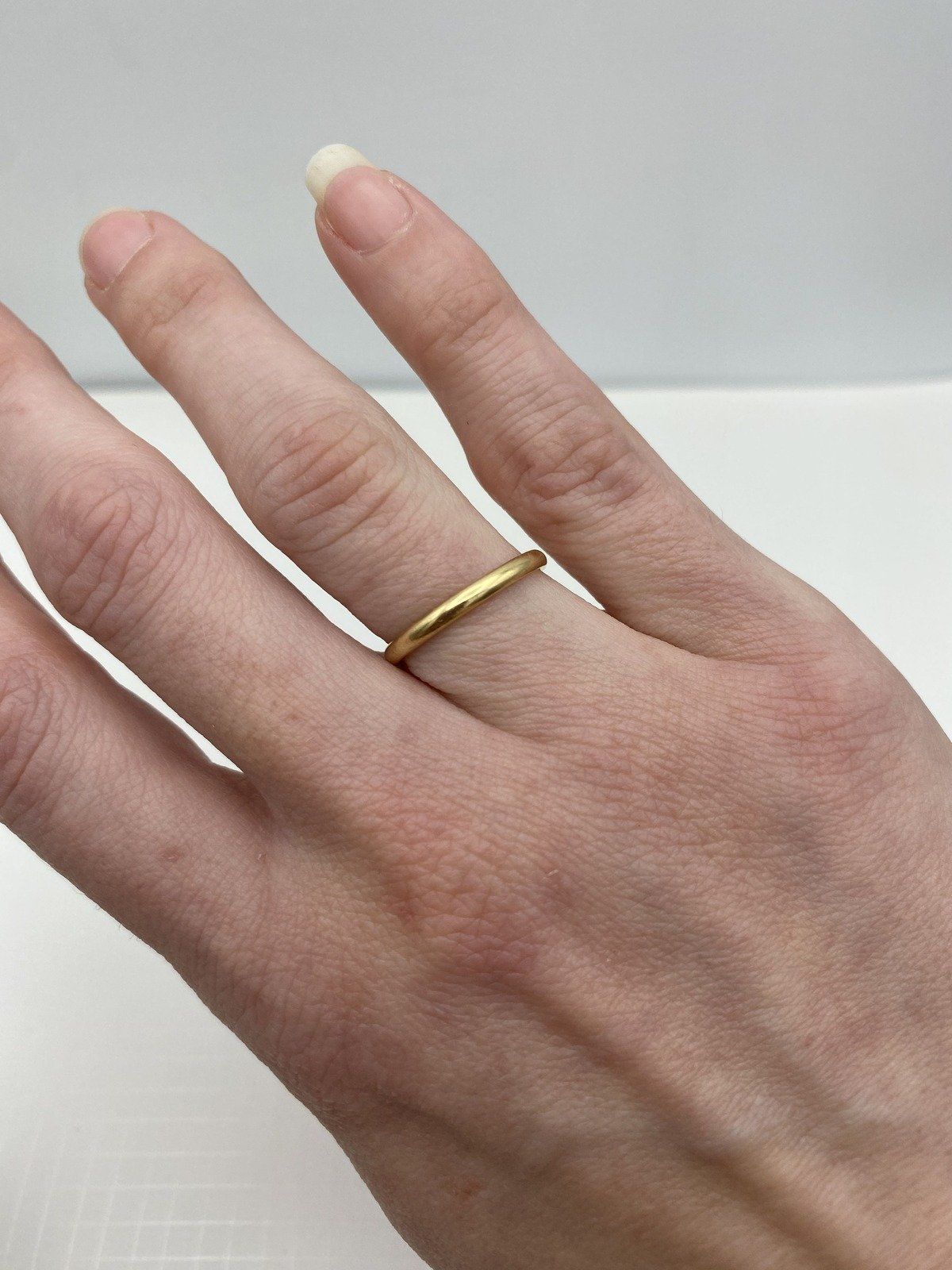 Dainty Traditional 14k Gold Thin 2mm Stackable/Engagement Ring Band 3