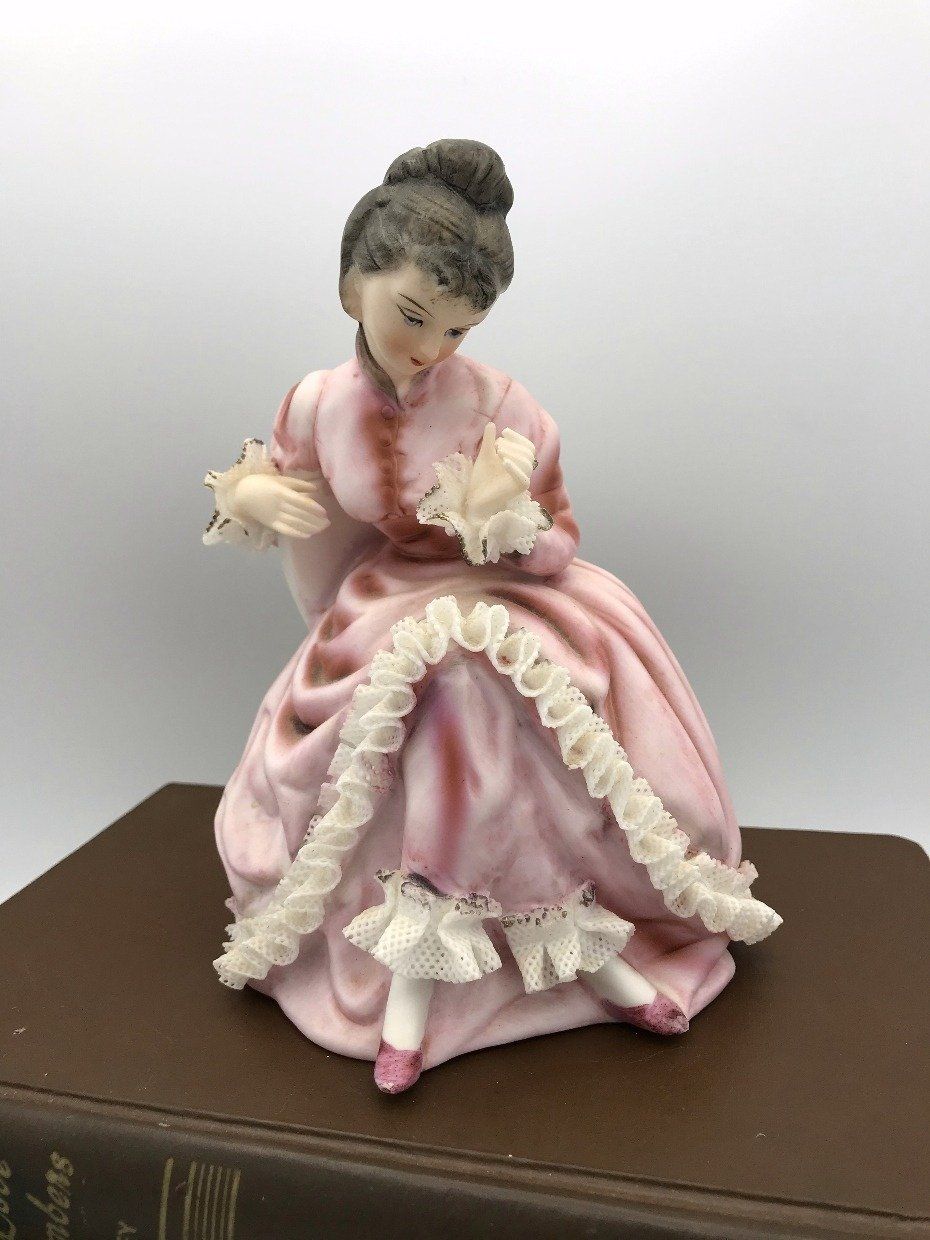 Underwriters Laboratories Dresden Style Sitting Lady Figurine