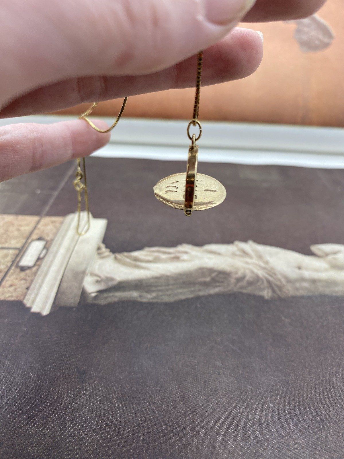 Antique 14k Gold I Love You 16L Highly Collectible Spinner Necklace 5