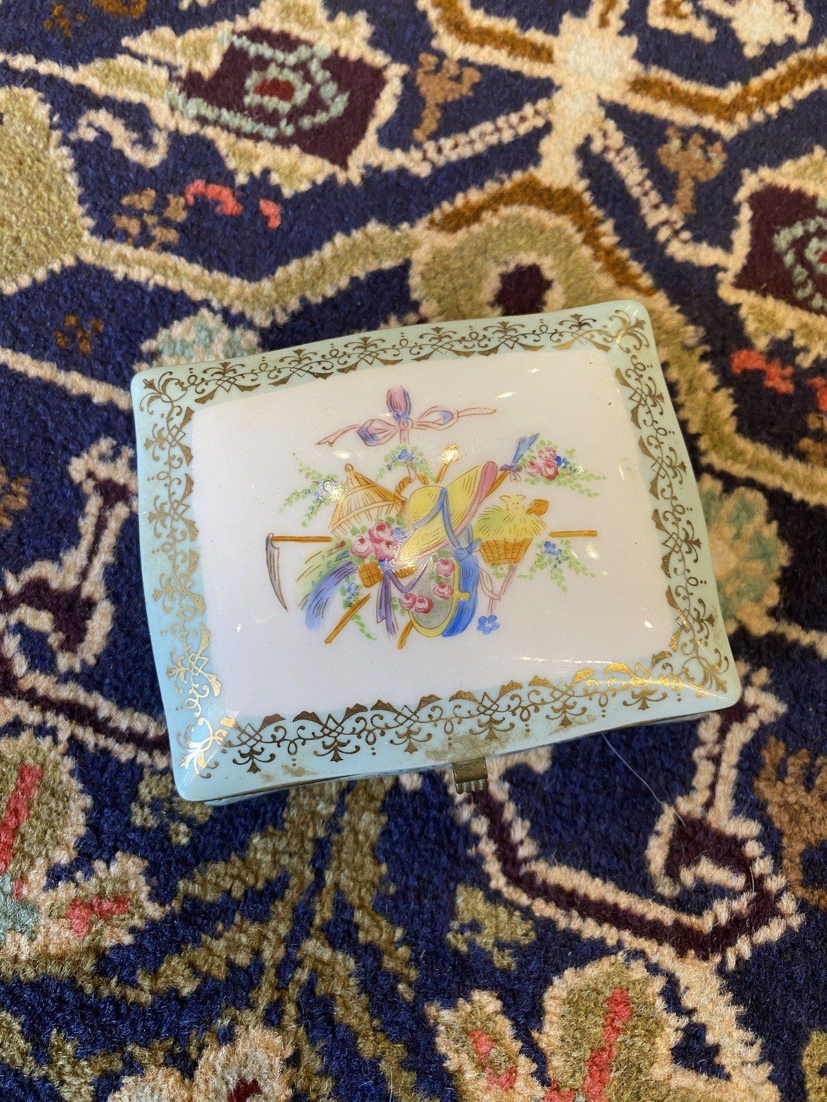 Andrea Sadek Antique Style Porcelain Jewelry + Trinket Box 5