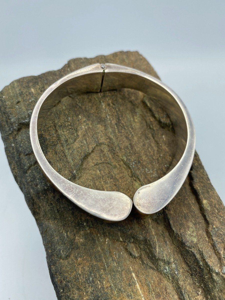 Sterling Silver Inlay Tigers Eye Clamp Bracelet 2