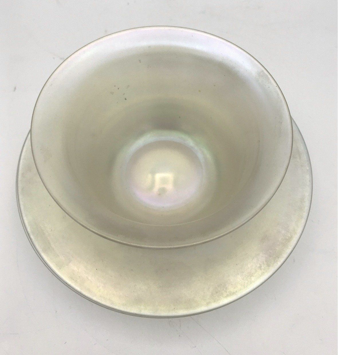 Steuben Art Glass Verre De Soie Bowl and Saucer 2