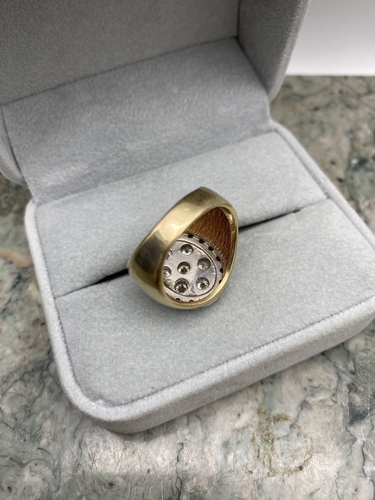 Men's Vintage 14k 1.4ct (Centers Only) Diamond Framed Signet Ring #2777 6