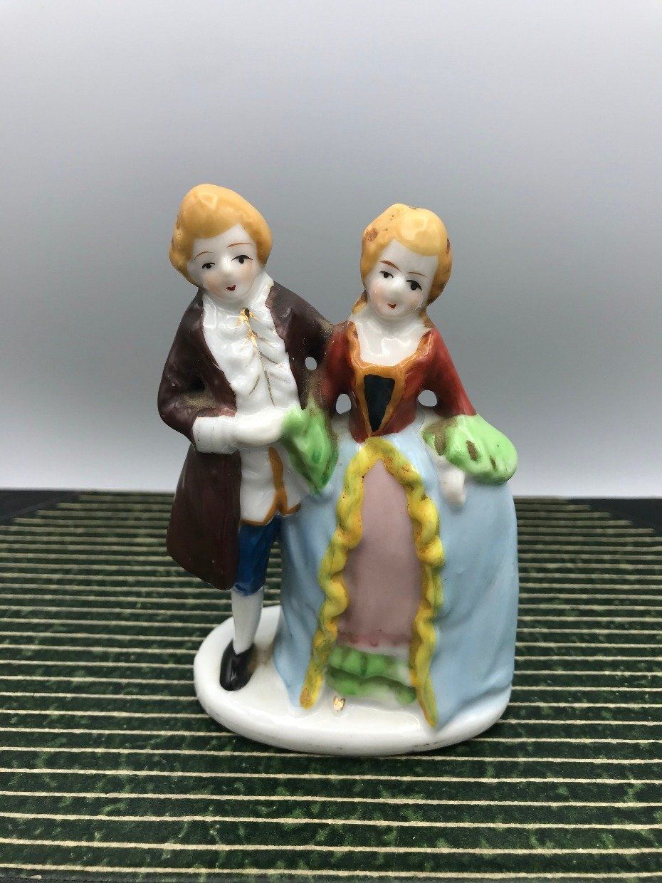 Occupied Japan Porcelain Small Colonial Couple Figurine