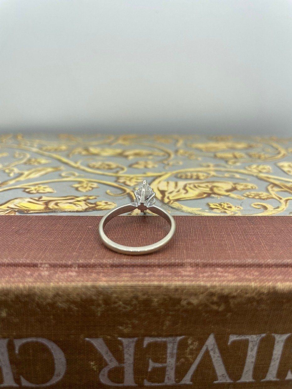 14k White Gold Minimalist 1.25ct Marquise Diamond Engagement Ring 3