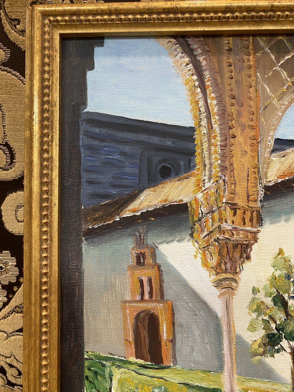Signed Original Painting of Patio Side Villa 15x12.5 #447 8