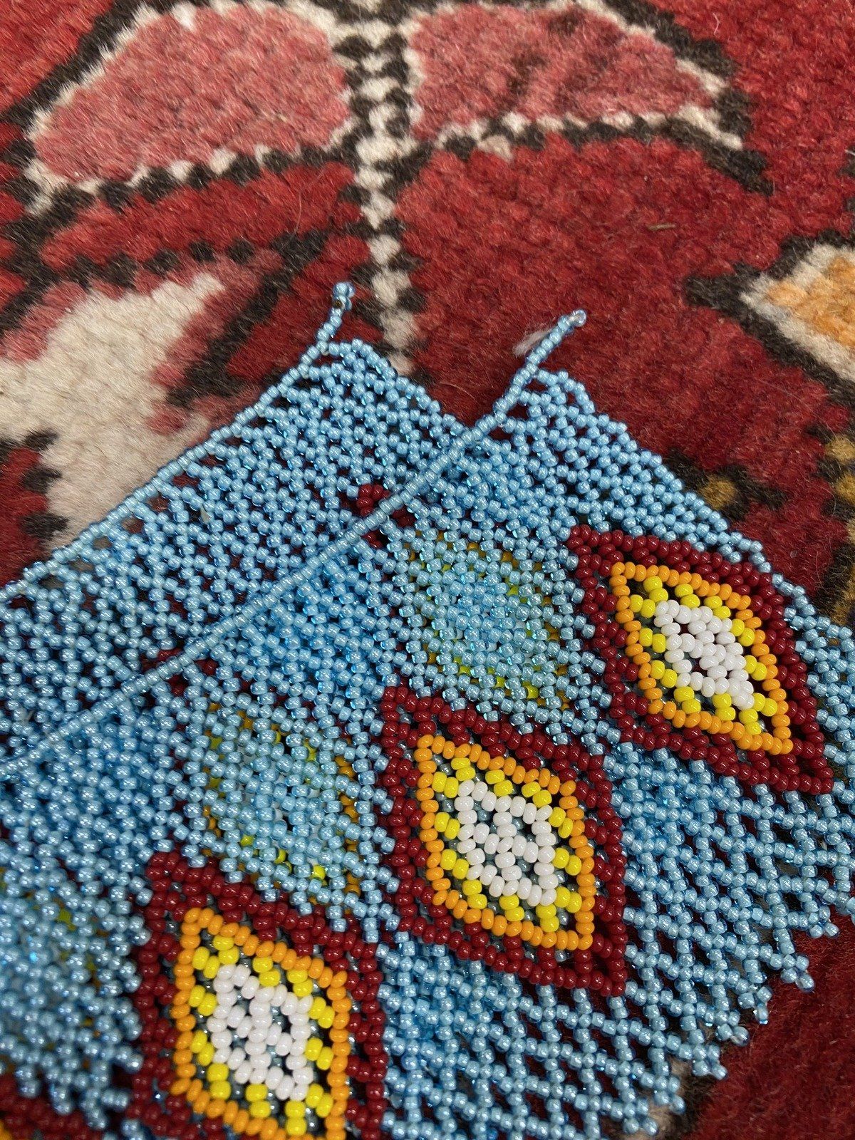 Native American Hand Crafted Ceremonial Seed Beaded Adornment 3