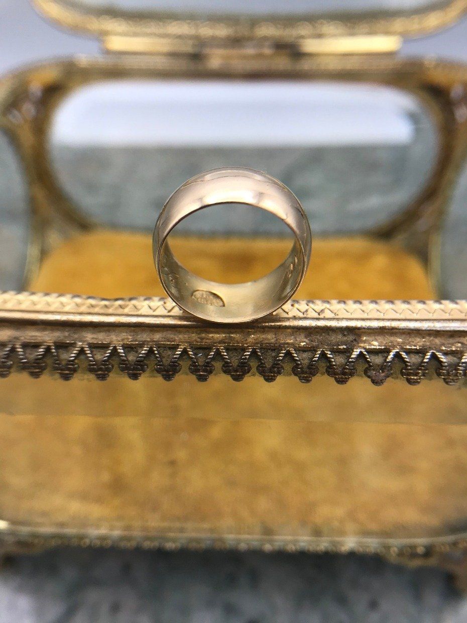 Antique Victorian 18k Gold 7mm Wide Ring Band 2