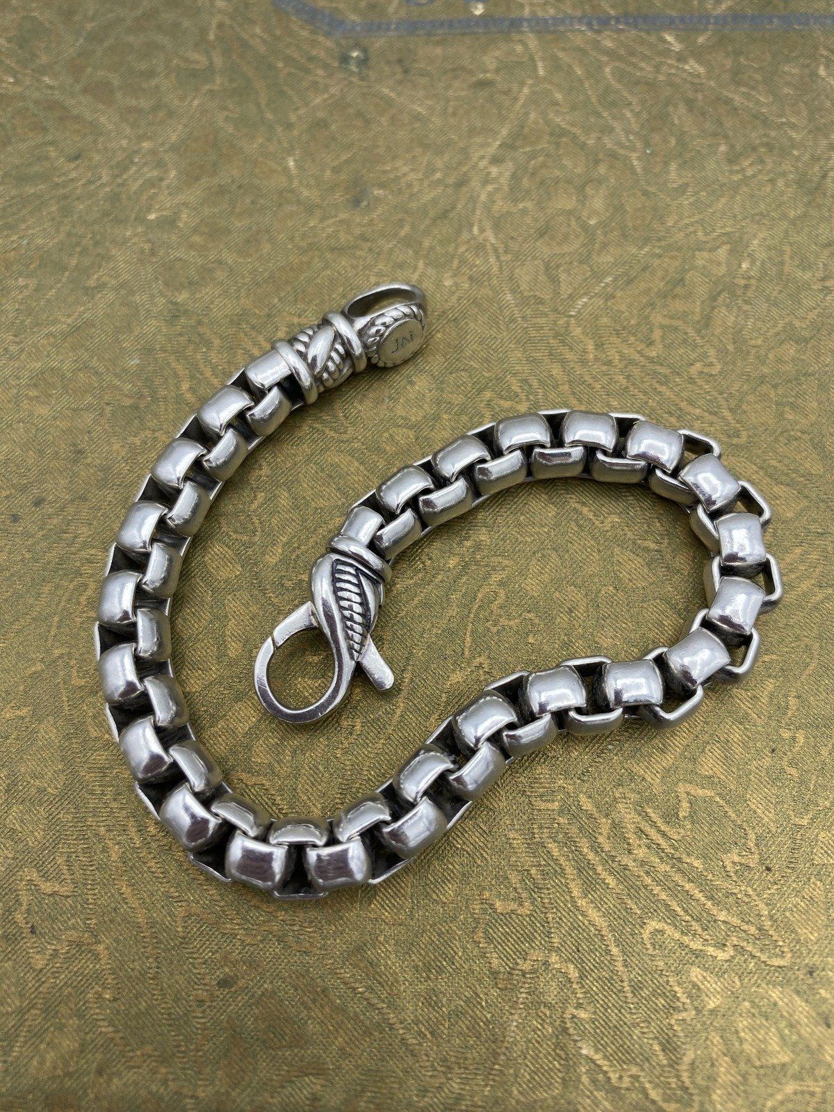 Jai Sterling Silver 8L HEAVY Men's Rolo Chain Bracelet w Nice Clasp #2470 3