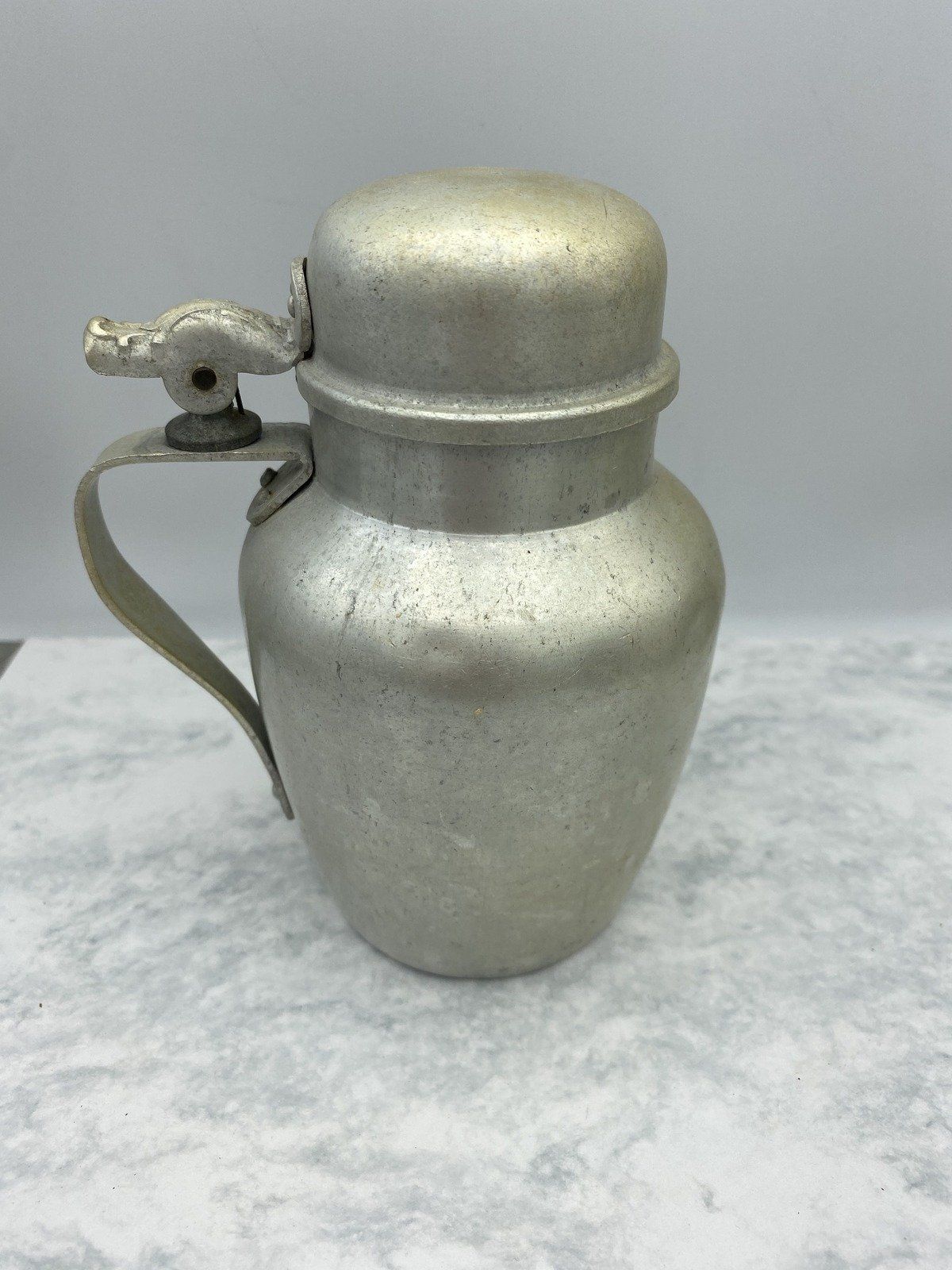 Vintage Aluminum Hinge Lidded Syrup/Creamer