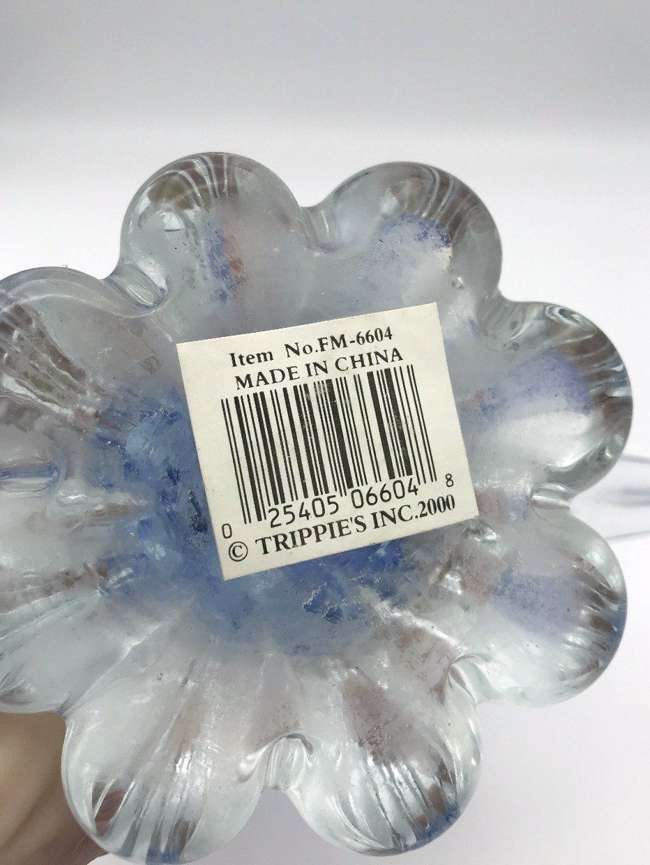 Handblown Art Glass Royal Blue + Clear Parrot 3