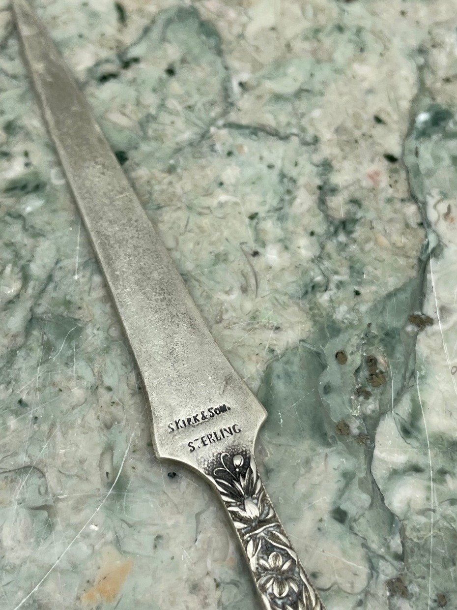 S. Kirk & Sons Sterling Silver Floral Repousse Letter Opener 3