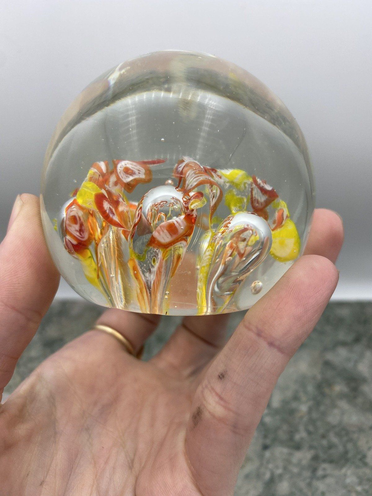 Glass Blown Warm Hue Paper Weight 3